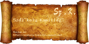 Székely Kamilló névjegykártya