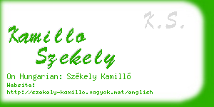 kamillo szekely business card