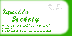 kamillo szekely business card